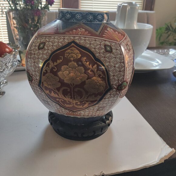 GingerJar Vintage & Signed Japanese Origin, Imari Gold, Reds & Blue handpainted. - Picture 4 of 12